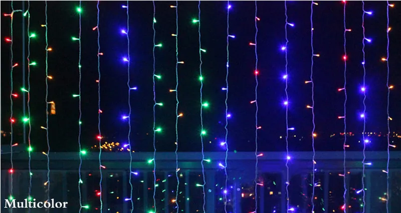 0.6M 1M 3M LED Curtain String Light Outdoor Christmas Decoration Strings for Wedding party lighting