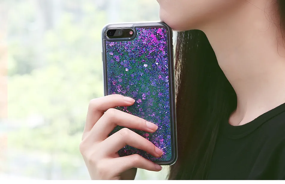 Bling Liquid Quicksand Phone Case For iPhone 7 7 Plus Shiny Sequin Soft Silicone Case Cover For iPhone 5 5S SE 6 6s Plus