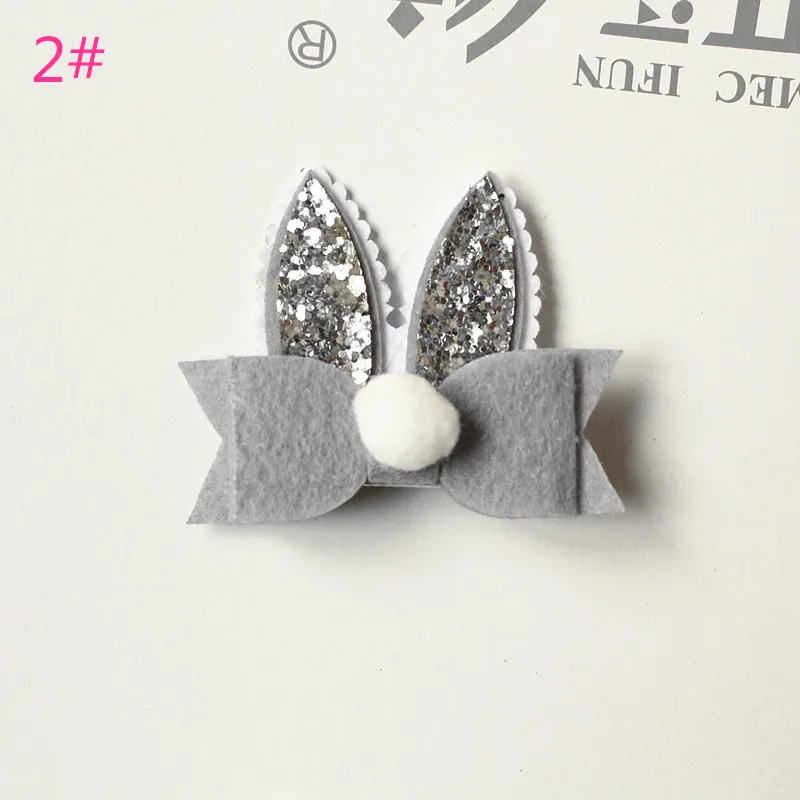 20st Cartoon Rabbit Ear Hair Bow Prince Baby Girl Hair Clips Bows Hairpin With Soft Ball Kids Söta djur Barrettes7866161