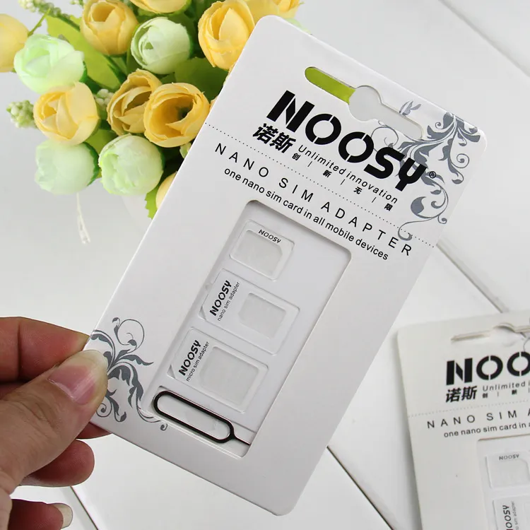 / * Noosy 4 in 1 Nano SIM-kaart naar Micro Sim Nano Micro Adapter voor iPhone Samsung SIM-kaartadapter