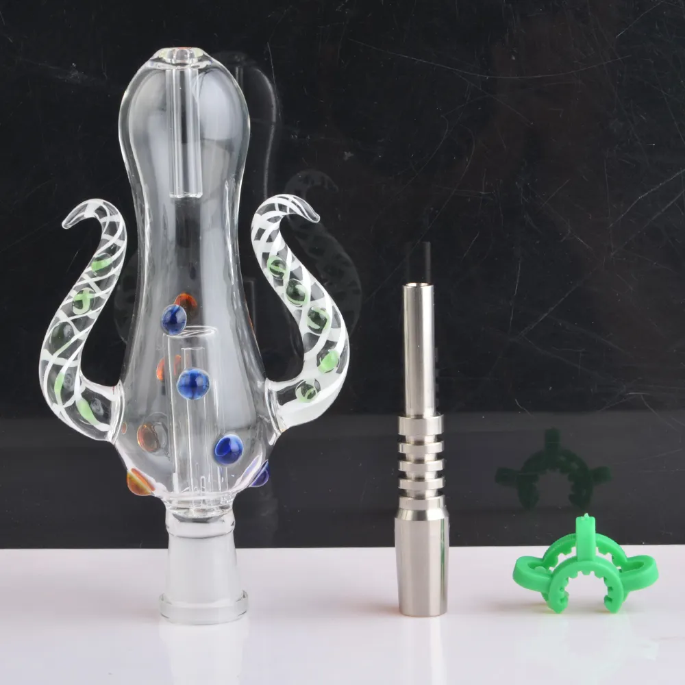 Version 5.0 NC Set Octopus Design 14mm 19mm NC Kit avec clou en titane mini conduites d'eau en verre Bong