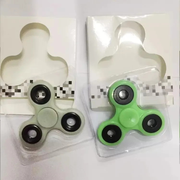 Luminous Handspinner EDC Hand Spinner With R188 Full ss Bearing Gray Glow In The Dark Tri Spinner Fidget Desk Toy Decompression Toys 100