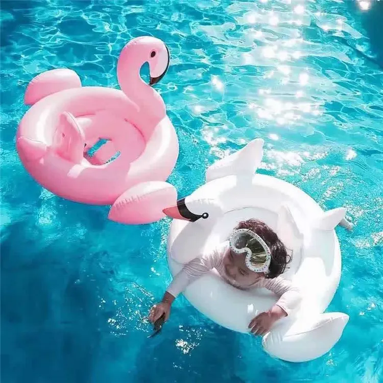 Summer Children's Inflatable Floating Swim Pool Beach Toys Kids Life Buoy Water Sports Baby Swimming Laps Inflatable Floats Flamingos Swan