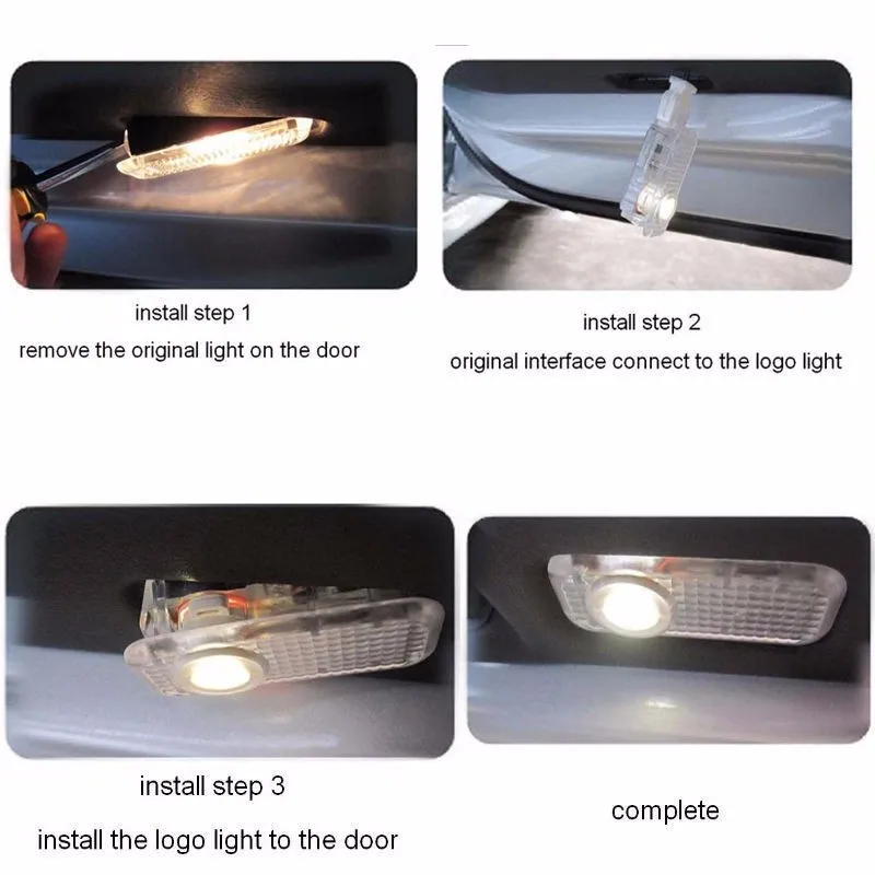 Drzwi LOGO Projektora Lekkie dla VW Passat B6 B7 Golf5 6 7 Jetta MK5 MK6 CC Tiguan Scirocco z VW Rline6616517