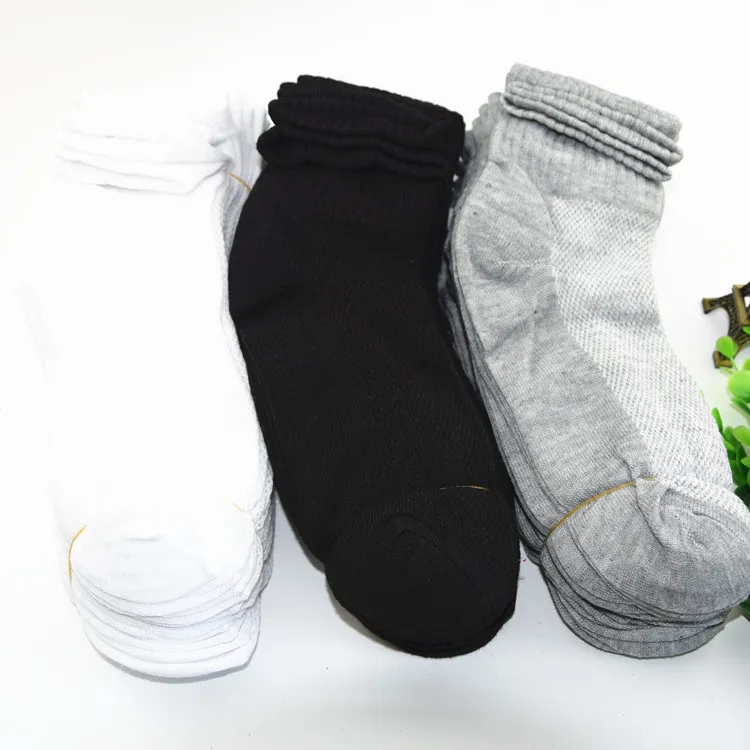 Calcetines largos de algodón para hombre, medias de malla sólida para primavera y verano, accesorios de ropa de todos los tamaños