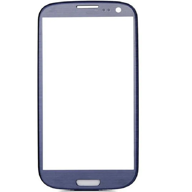 Reemplazo de lentes de vidrio de pantalla táctil frontal de color azul de guijarros para Samsung Galaxy S3 I9300 Envío DHL gratis