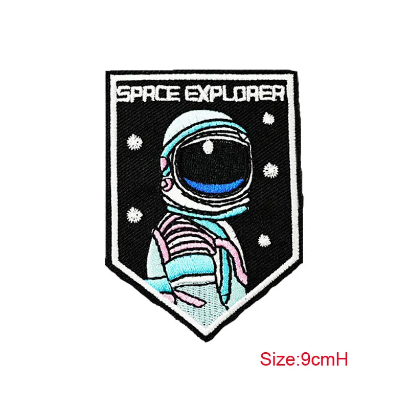 Adesivos de roupas de remendo acessórios de vestuário para roupas para explorador de espaço explorador em remendos de costura bordada de apliques de apliques