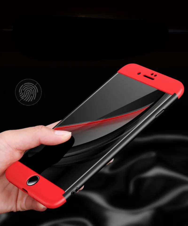 Luxury For iPhone 7 Plus 360 Degree Case!Fashion Slim Hard PC Plating Full Body Case For iPhone 6 6s plus 7 7Plus+Clear Glass Film Wholesale