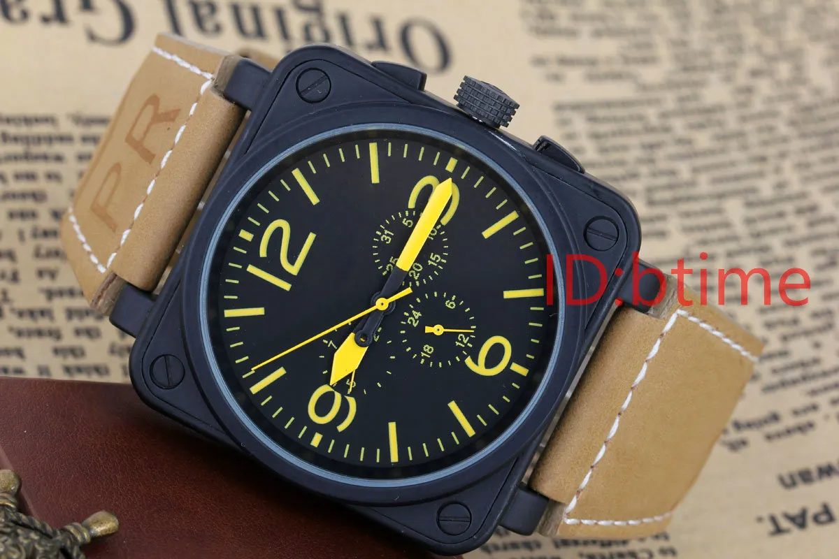 New Men's Watches Automatic Mechanicl Stainless Steel Watch Bell Aviation Limited Edition Dive Black Rubber Silver Blue wristwatch