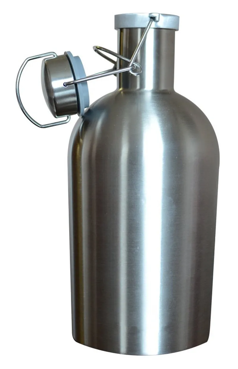 1000ML 32oz growler stainless steel beer hip flask secure swing top with lid craft bottle saver BPA single wall cheapest (7)