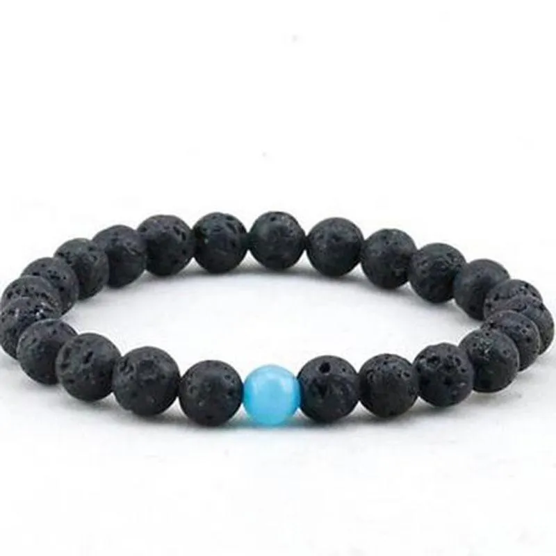 Wholesale New Fashion Charm unisex Yoga bracelets Natural lava stone beaded bracelet Lucky Gift Jewelry 