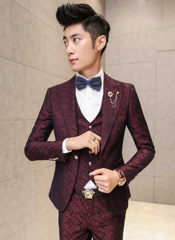 Costumes pour hommes Blazers marque de mode 2021 hommes décontracté de haute qualité Jacquard tissage costume mâle mince Style coréen 204k