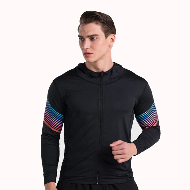 The new streamer fitness fitness tight coat gym training jacket running mountaineering hoodie