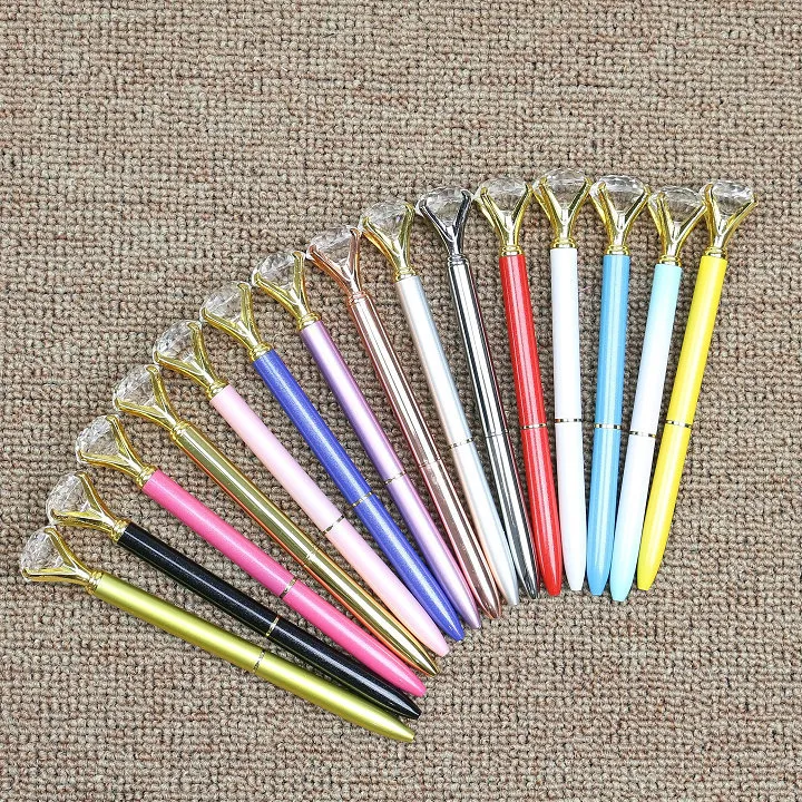 Fashion Girl 19 Carat Large Diamond Ballpoint Pens Crystal ballpoint Pens For School Stationery Office Supplies