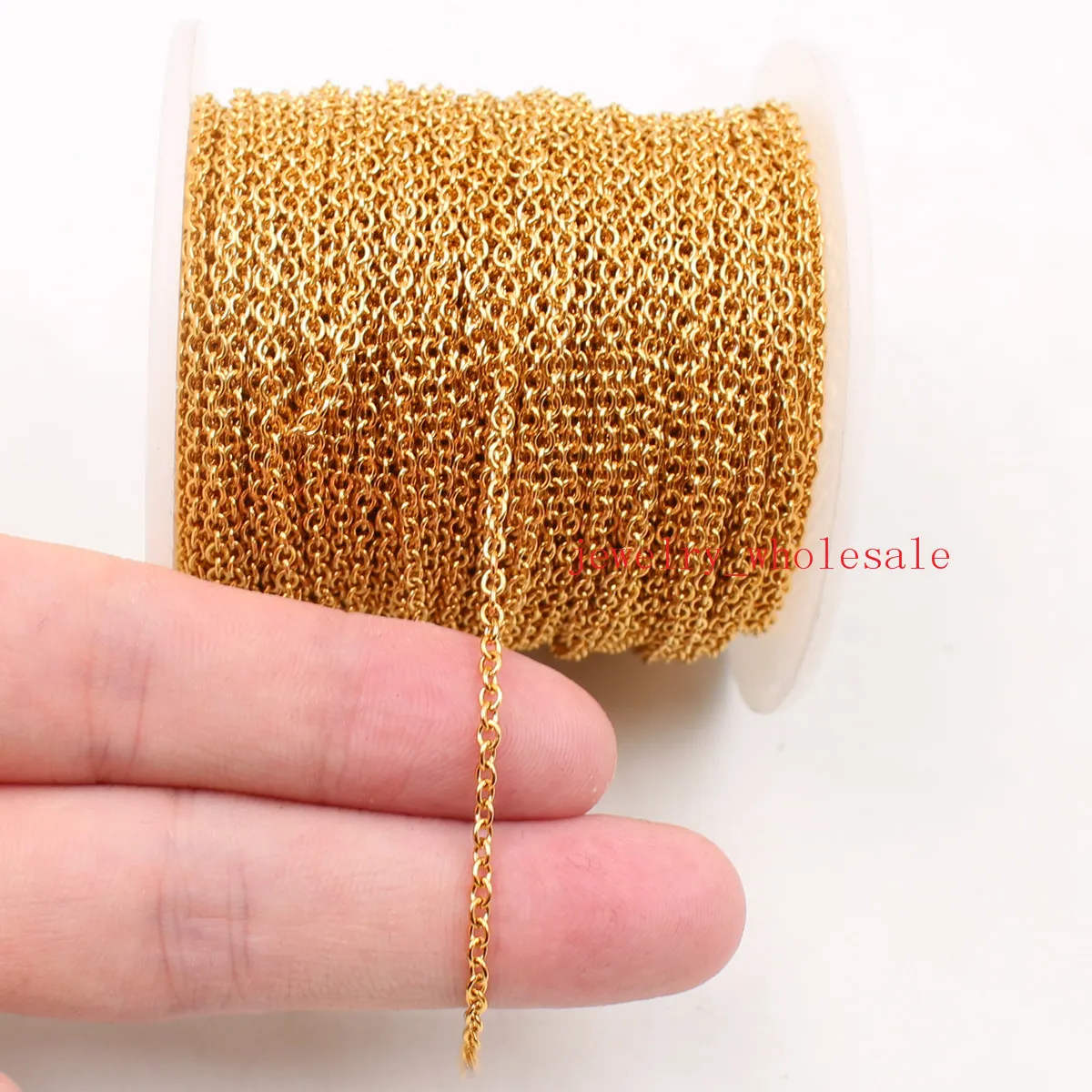 Wholesale Bulk Jewelry Finding Chain 10m Gold Stainless Steel Smooth Link  Rolo Chain For Jewelers 1.5mm/1.8mm Thickness From Charmspendant, $12.5
