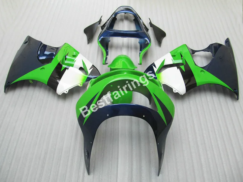 Kit de carénage de haute qualité à prix inférieur pour Kawasaki Ninja ZX6R 98 99 ensemble de carénages de carrosserie bleu profond vert ZX6R 1998 1999 ET34