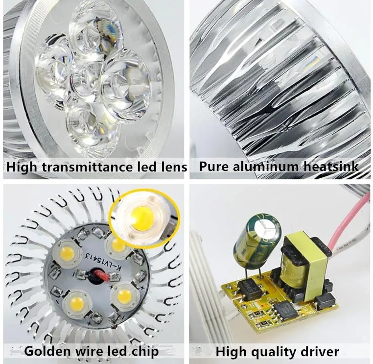 Lampada a Led 3W 4W 5W 6W Dimmerabile GU10 MR16 E27 E14 GU5.3 B22 Led Spot Lampadine Faretto Lampadina Illuminazione da incasso