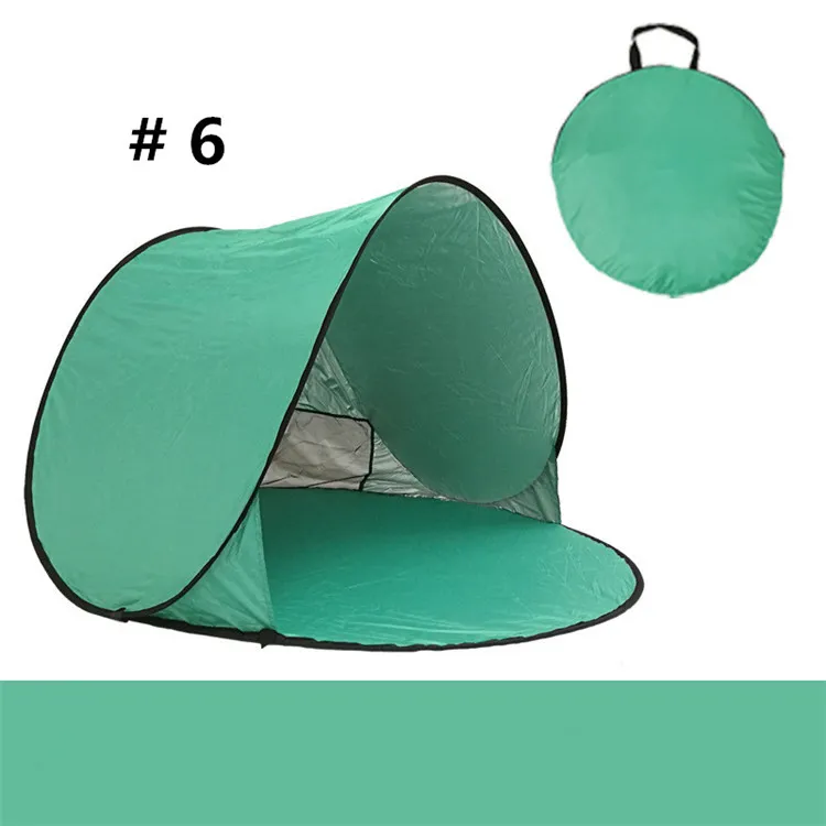 Snelle automatische opening wandelen tenten buitenshuis Camping Shelters 50+ UV-bescherming Familie Tent Beach Travel Gazon Home Multicolor met nagels