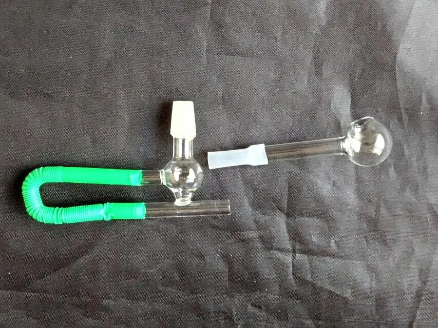 Transparent gränssnittsglasbongar Tillbehör Glas rökrör Färgglada mini Multi-färg Handrör Bästa sked Glas