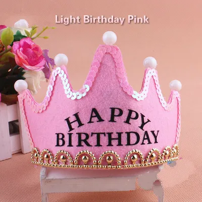 Non-Woven fabrics Led light birthday hat celebration hat crown girls and boys are in common use Festive & Party Supplies wholesale