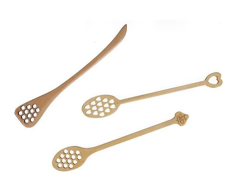 Nouvelles cuillères à café de miel en bois long mélange à mélange cuillère outils d'abeilles amortisseur millé