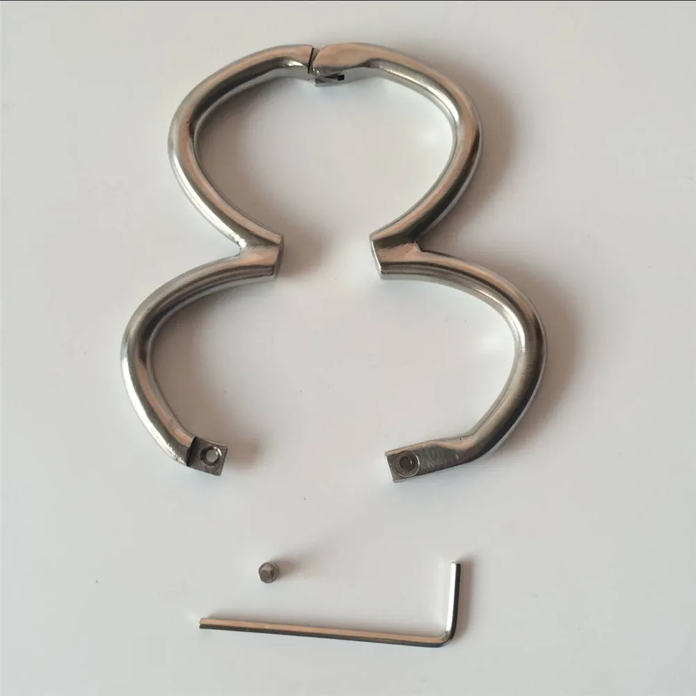 最新の男性女性ステンレス鋼のひょうたん形状固定楕円形の手首拘束手錠束縛ボンデージマナクル大人BDSM製品SE2950475