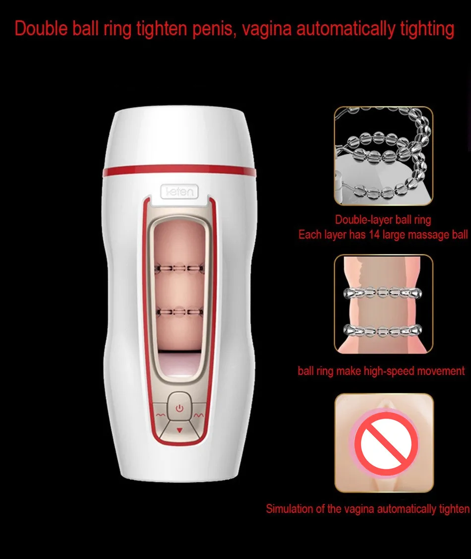 Leten Full Automatic Male Masturbation Cup Pocket Pussy Artificial Vagina 10 lägen Stark vibrator Sex Toy Masturbator för man5465583