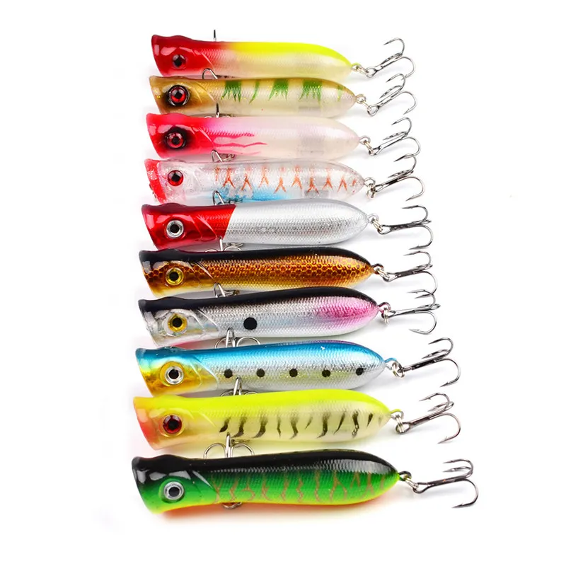Save Big on Bulk Popper Fish Bait Wholesale Fishing Supplies Popper Lure:  Durable ABS Plastic Hard Bait, 8cm, High Quality Artificial Popper 