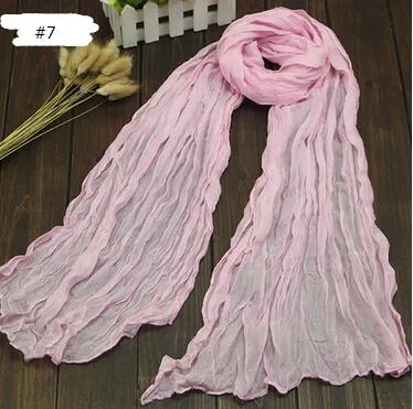 2017 Nouveau Femmes Doux Super Long Crinkle Foulards Wraps Châles Étole De Mode Multicolore Punk Écharpe - 26 Couleur