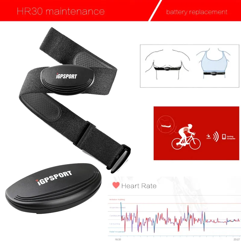 Newest IGPSPORT HR35 Bike Speedometer Dual Band Ant+ Heart Rate