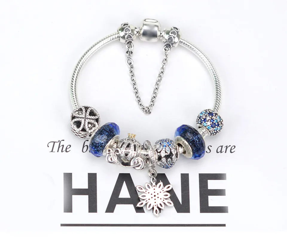 EDELL 2017 New Summer 925 Sterling Silver Charm Beads convient aux femmes européennes Bracelets Bracelets Ensembles de chaînes Cadeau DIY JewelryEDELL A