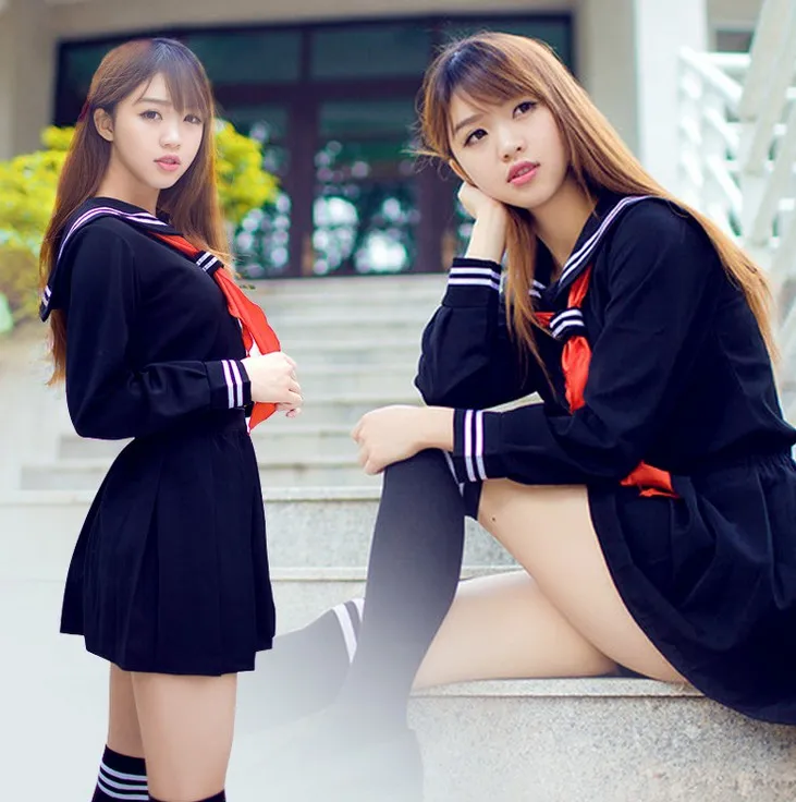 Menina do Inferno Japonês High School Girl Sailor Uniforme Terno Traje Cosplay sexy vestido