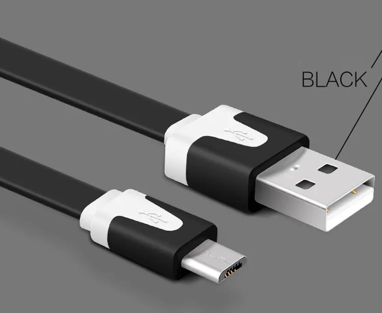 Top micro usb cabo mini 1 m macarrão plano micro usb carregador de sincronização de dados cabo microusb para samsung s6 android acessórios