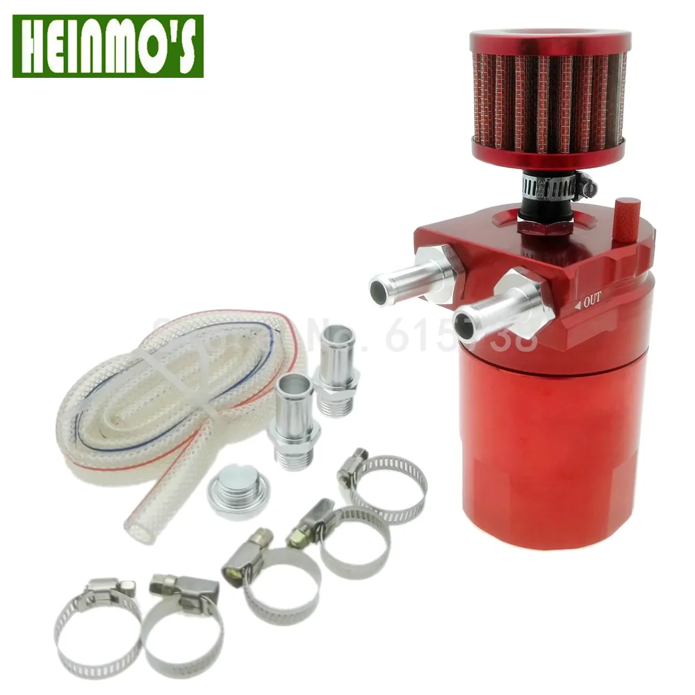 JDM Auto Car Racing Engine Baffled Oil Catch Can Tank oil tank Red with Breather Filter Aluminum 4 colors Universal