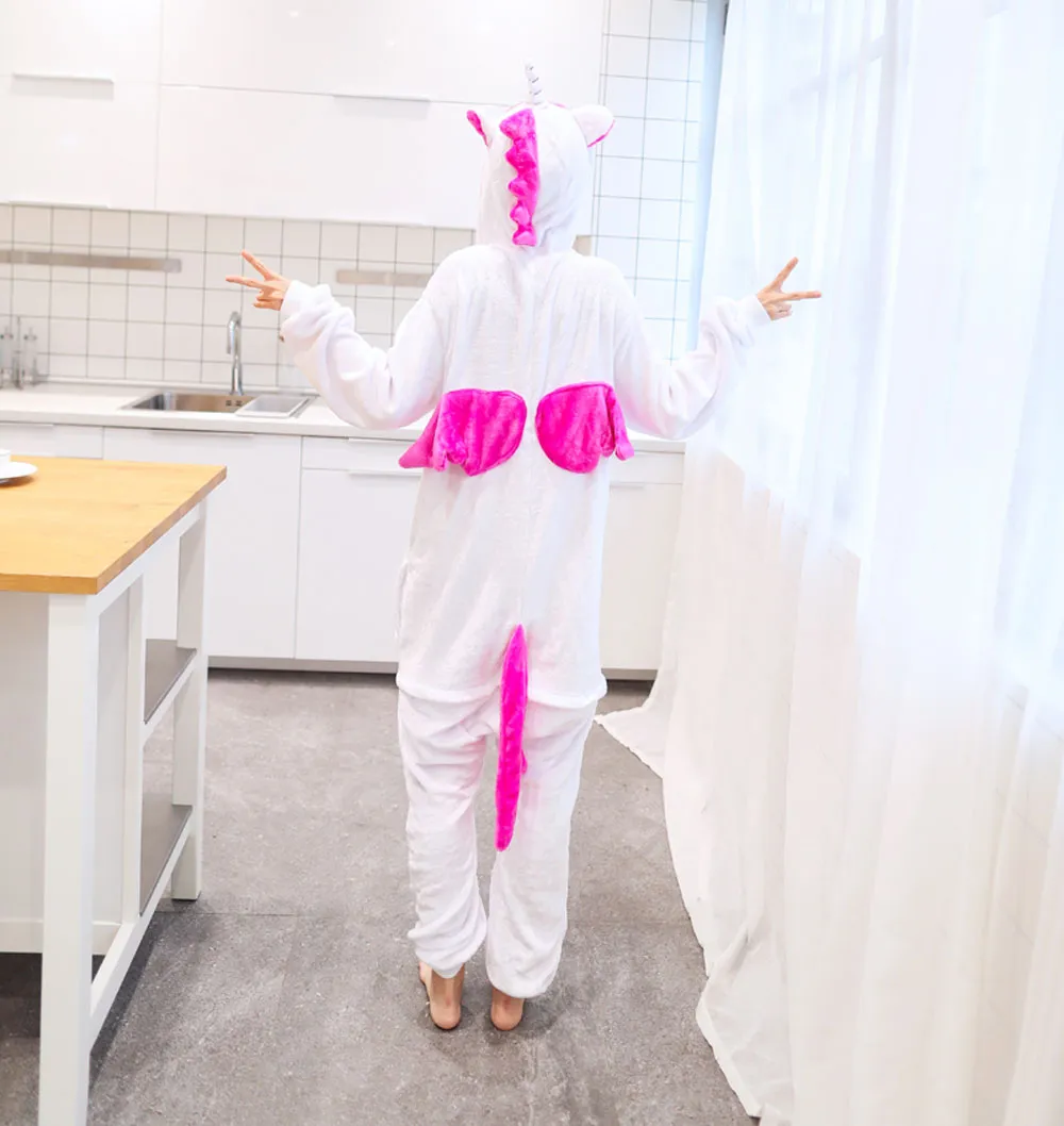 Erwachsene Einhorn Tier Onesies Pyjamas Unisex One Piece Cosplay Halloween Kostüme Cartoon Frauen Nachtwäsche Rose Rosa Blau