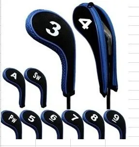 Golfijzeren hoes met hele lange ritssluiting OEM golfhoofddeksel, elk logo kan op 3840410 worden afgedrukt