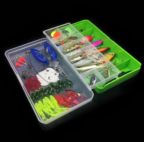 Fishing Lure Box Set Including Plastic Soft Frog Spoon Hard Lures