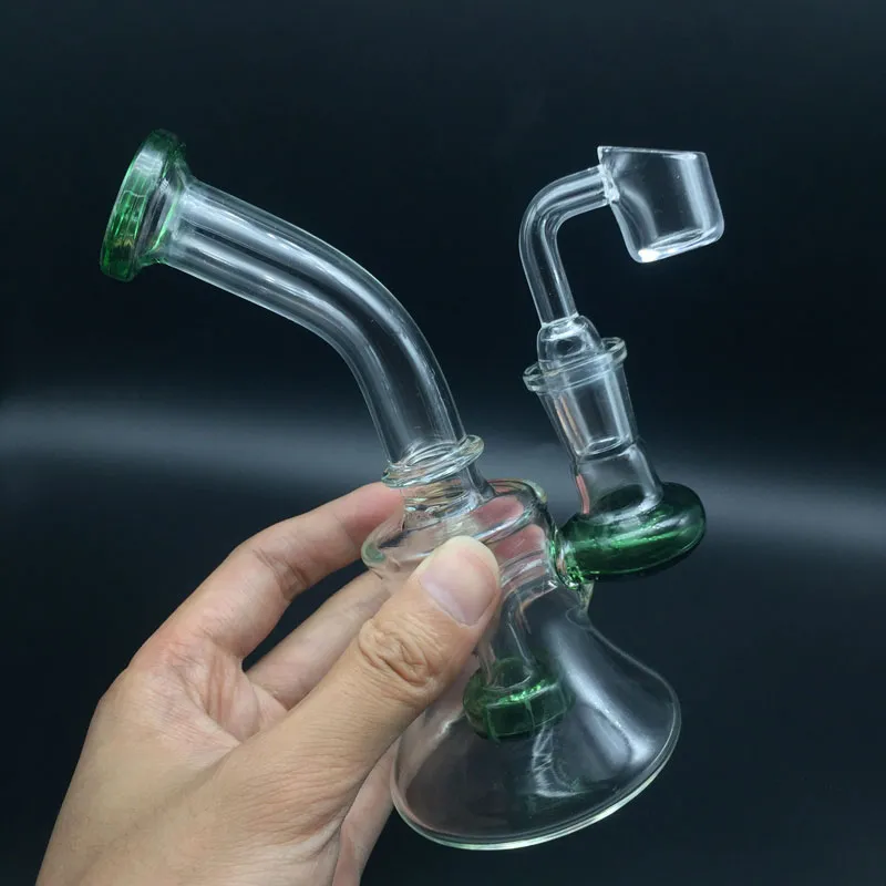 Glass Bongs Oil Rigs With Free 4mm Thick Quartz Banger Nail 6 inch mini Beaker Bong Dab Rigs Water Pipes