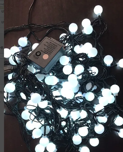 10M 100LED Cherryball سلسلة ضوء الجنية عيد الميلاد عطلة عيد الميلاد في الهواء الطلق الإضاءة الديكور الظلام الأخضر AC110V-250V