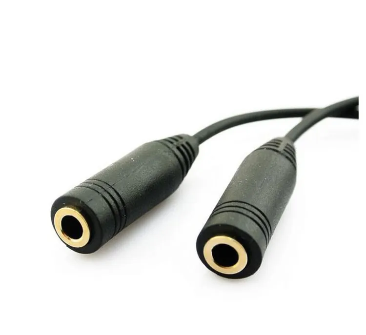 100 stks Volumeregeling 3.5mm Plug Jack Hoofdtelefoon Audio Stereo Y Splitter Cord Kabel met telefoon