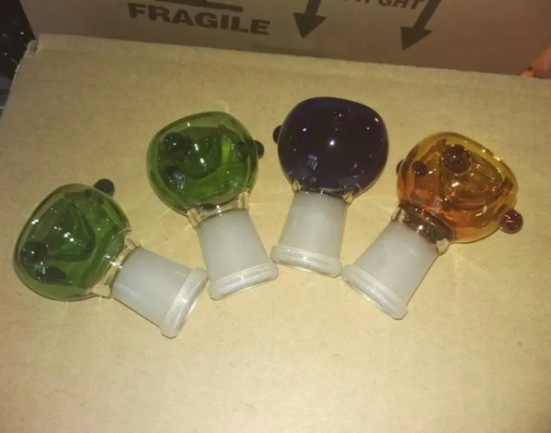 Accessoires voor bongs met gekleurde bubbelkop, oliebrander glazen pijpen waterleidingen glazen pijp olieplatforms roken met druppelaar glazen bongs accesso