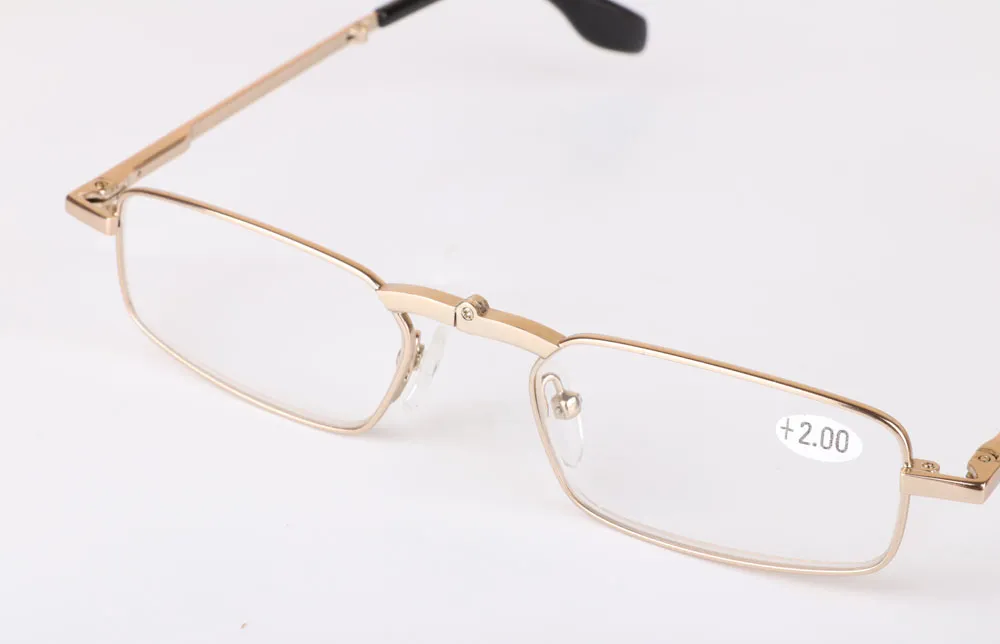 2017 New Fashion Folding Metal Reading Glasses Slim Foldbara Diopter Glasögon Presbyopic Glasögon Gratis frakt