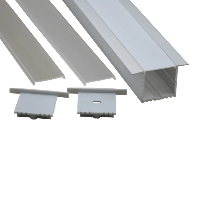 10 conjuntos X 1M / lote tipo Al6063 T levou perfil tira de alumínio e alumínio tira difusor de luz para lâmpadas de tecto de parede recuadas