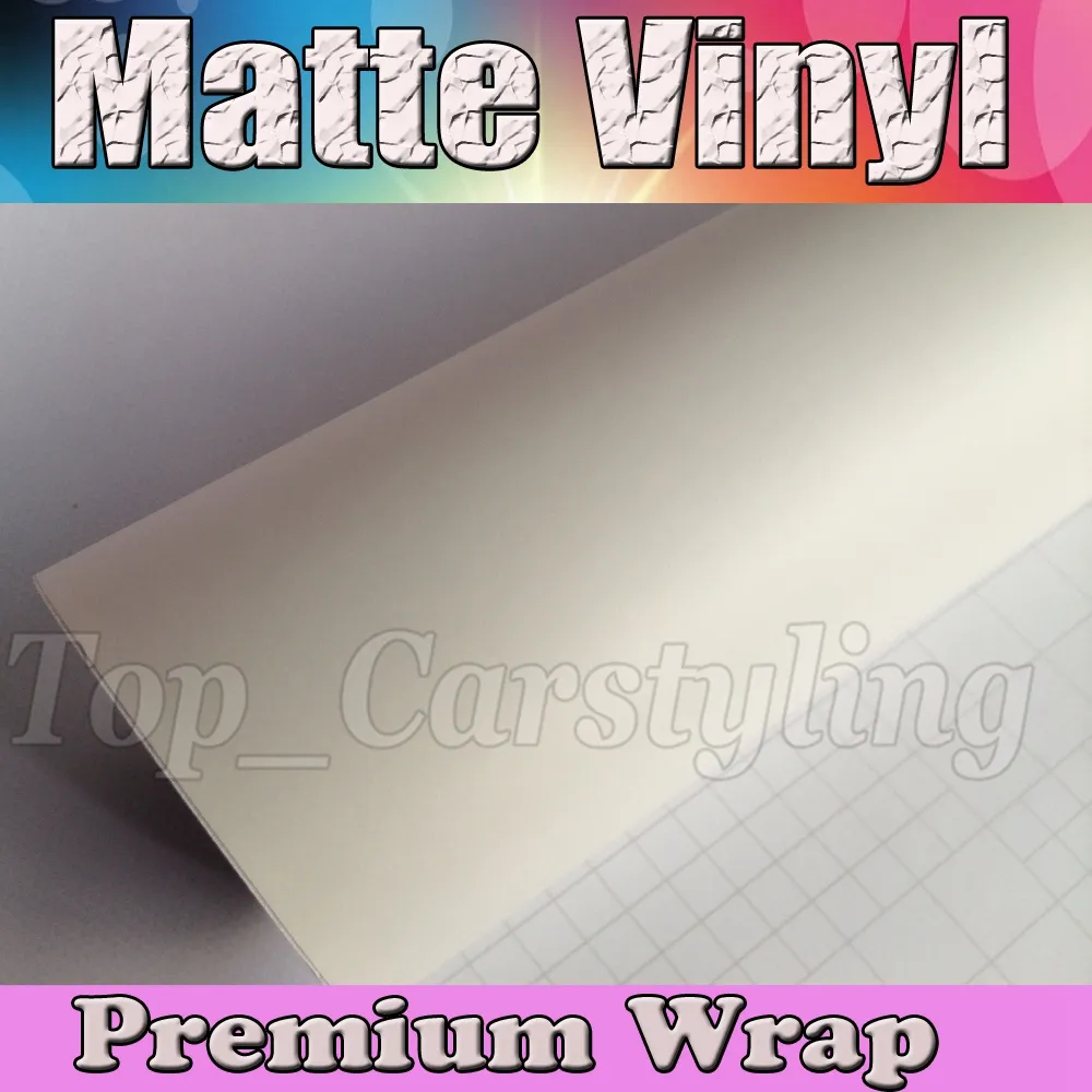 Satin white Vinyl Car Wrap Film With Air Bubble Free Matt Vinyl For Vehicle Wrapping Covering decal foil 1.52x30m/Roll (5ftx98ft)