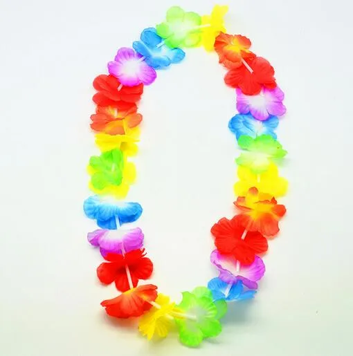 Hawaiian leis Party Supplies Garland Necklace Colorful Fancy Dress Party Hawaii Beach Fun