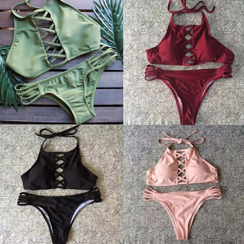 Heiße neue Bandage Bikini Bademode Bikini Set Push-up Frauen Sexy Beach Wear Badeanzug Badeanzug brasilianischen Bikini Set große Größe Kostenloser Versand