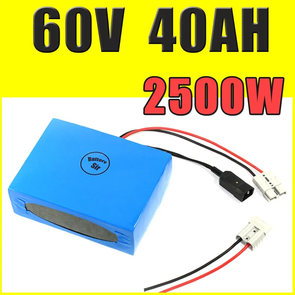 60 V 40AH lityum pil süper güç elektrikli bisiklet pil 67.2 V lityum iyon pil paketi + şarj + BMS, Ücretsiz gümrük vergisi