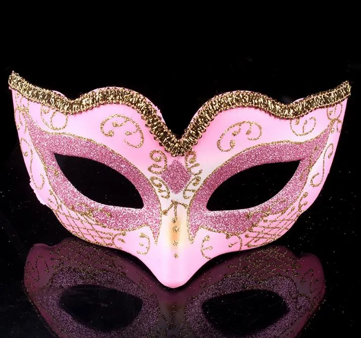 Maskenball-Tanzmaske, modisch, für Damen, Kostüm, Abendkleid, Abschlussball, Augenmaske, Karneval, Party, Hochzeit, Masken, Gold-Glitzer-Rand, Gefälligkeiten