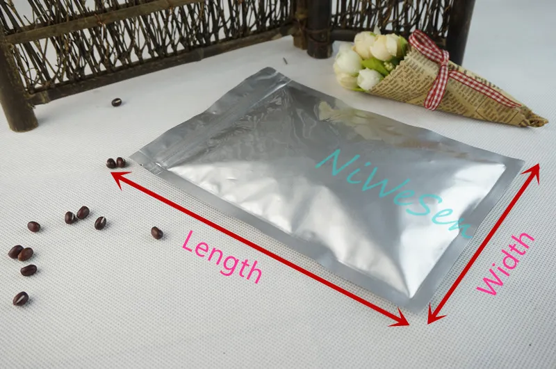 26x38cm lot Silver White Pure Aluminium foil Zip Lock bagmylar plating Tshirt plastic pouch underwear collecting bags s5670859