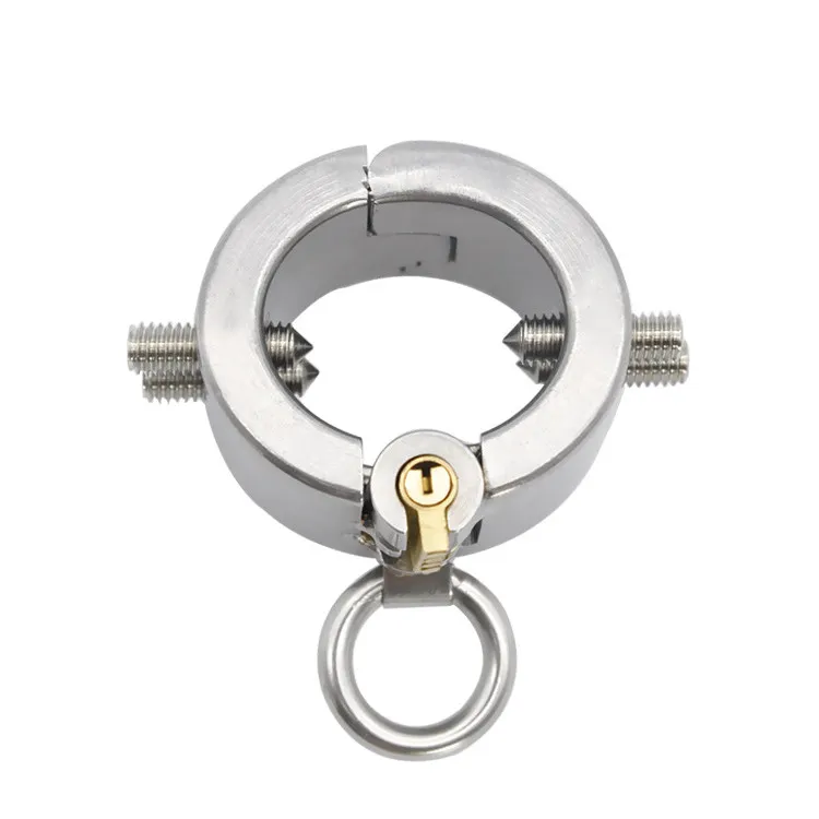 Anillos de Metal para pene, jaula de anillo para pene de acero inoxidable, Bondage para escroto masculino, esclavo de castidad en juegos para adultos, Juguetes sexuales para hombres Gay